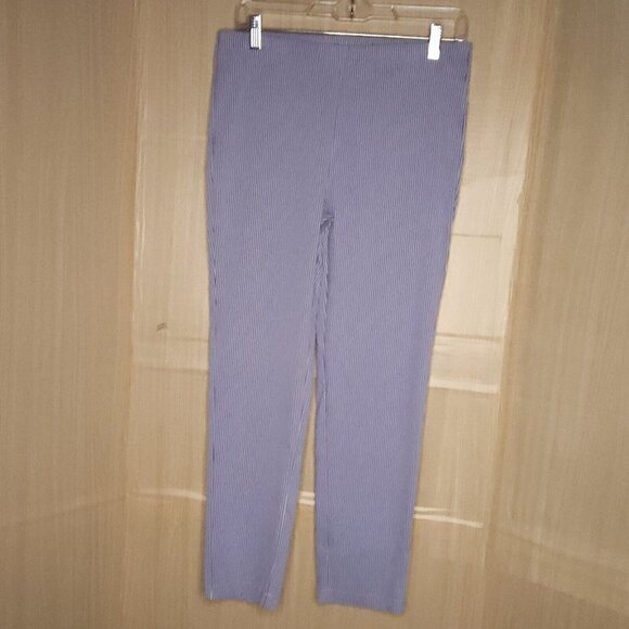 Ecru Womens Blue White Pinstripe Seersucker Ankle Pants 6 - Picture 3 of 7